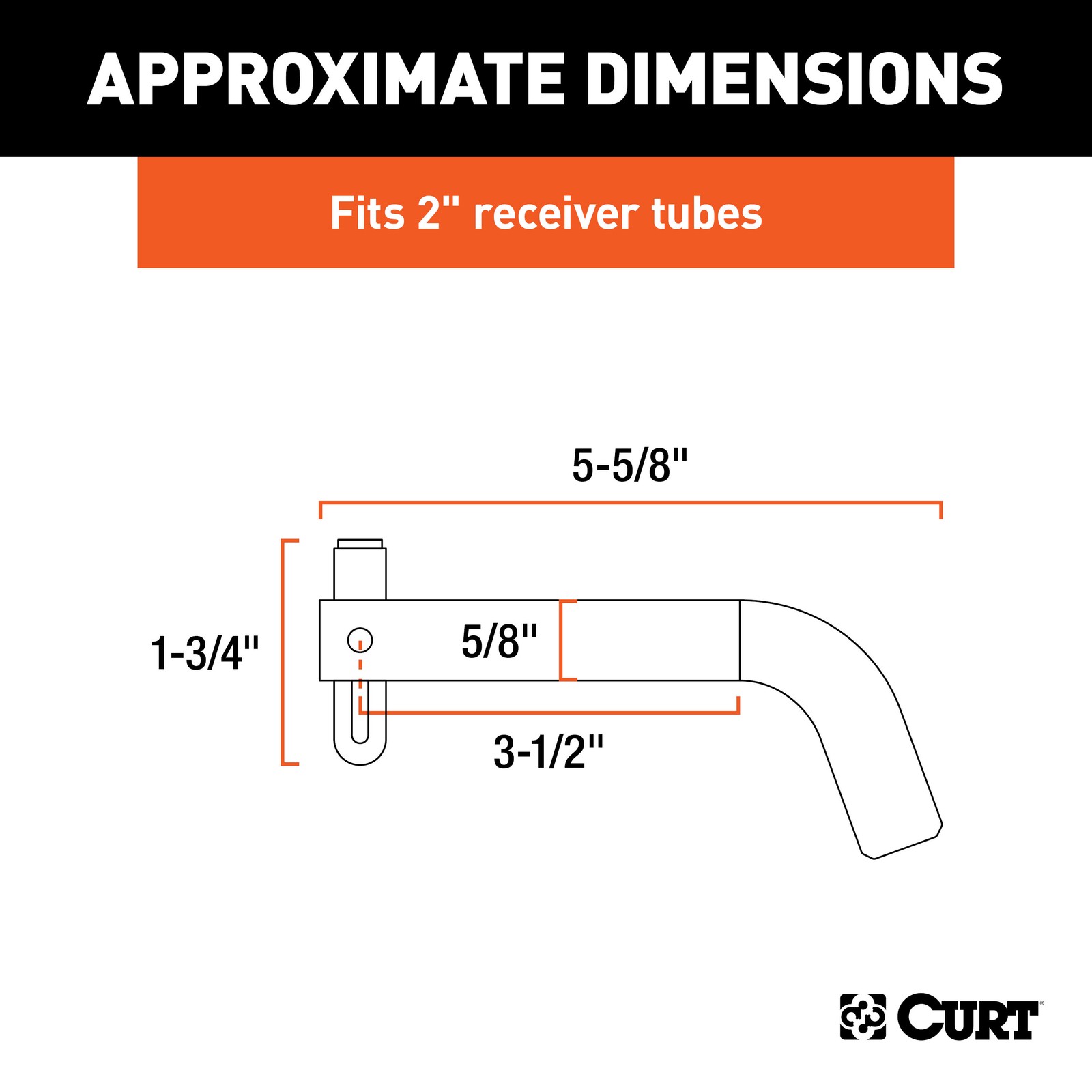 Curt-5/8" Swivel Hitch Pin (2" Receiver, Chrome, Packaged)