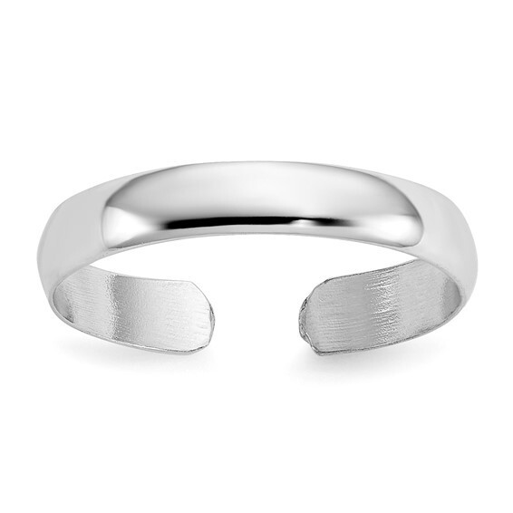 14k White Gold High Polished Toe Ring Adjustable Toe Ring