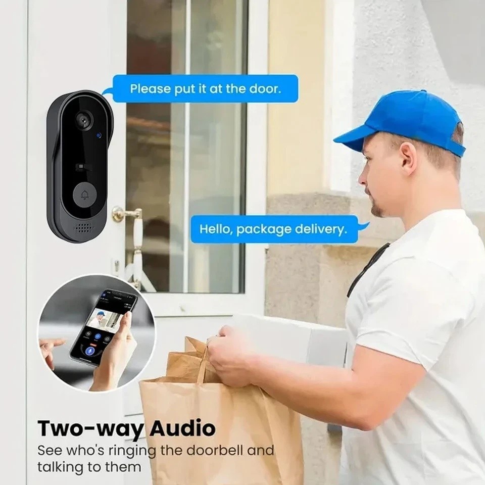 Smart Wireless WiFi Doorbell Camera Phone Door Ring Video Intercom Security Bell