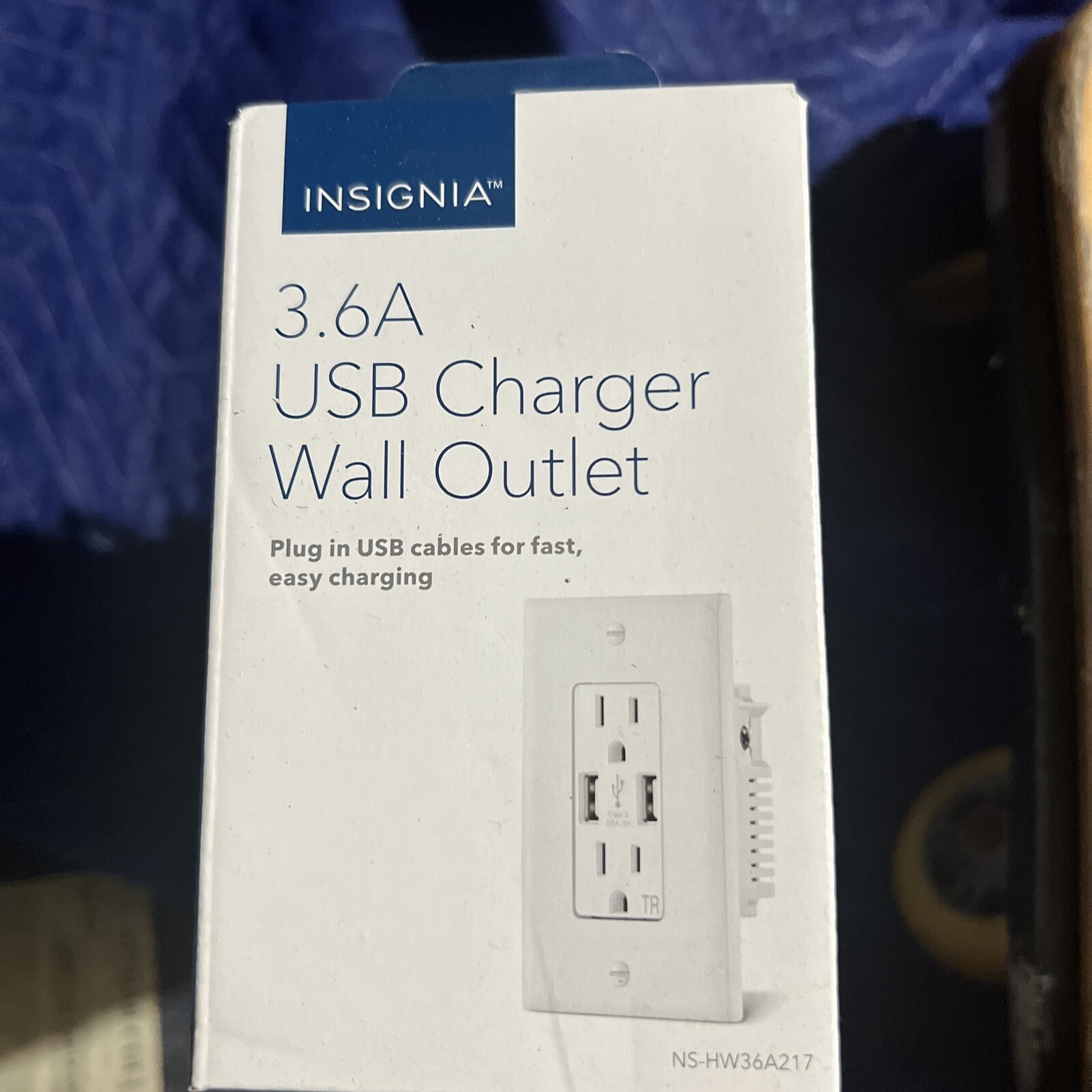 New ! 1x 3.6A USB Charger Wall Outlet - White Insignia NS-HW36A217 5 Available