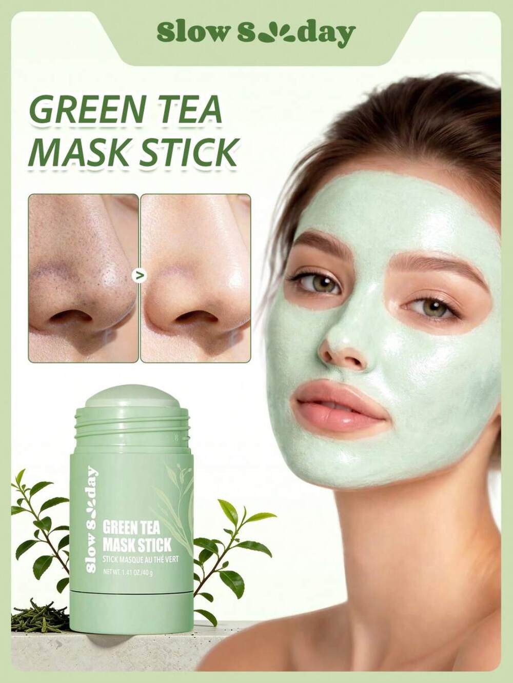 Green Tea Mask Stick – Deep Cleansing, Blackhead Removal, and Pore Shrinking For
