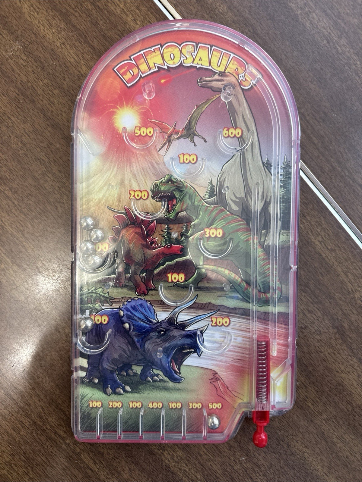 Schilling Dinosaur Handheld Pinball Machine 9.5”T Arcade Games