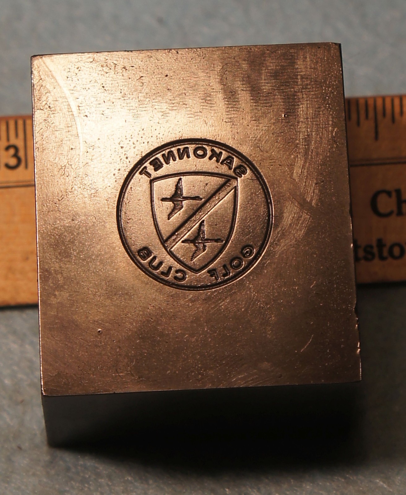 1970 SAKONNET GOLF CLUB Pin Badge STEEL STAMPING DIE Robbins RH394 RI