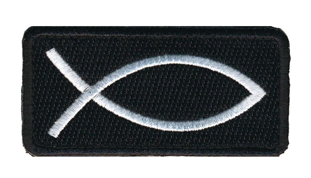 Jesus Fish Christian in God Crusader Infidel 3.0 inch Hook Fastener Patch