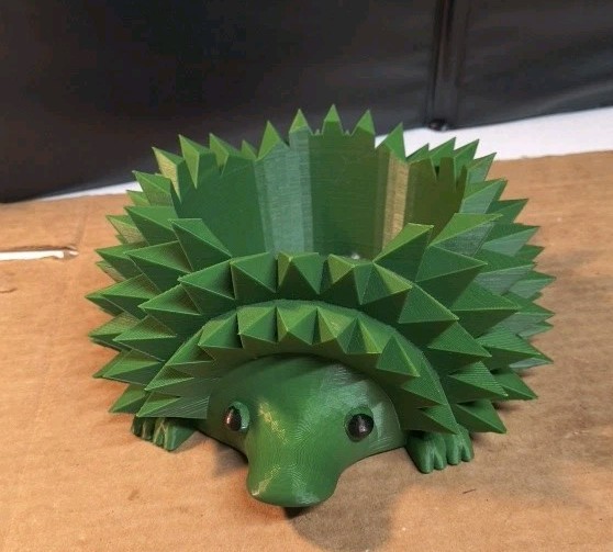 Adorable Green Hedgehog Planter / Resin For Up To 4 In  Pot