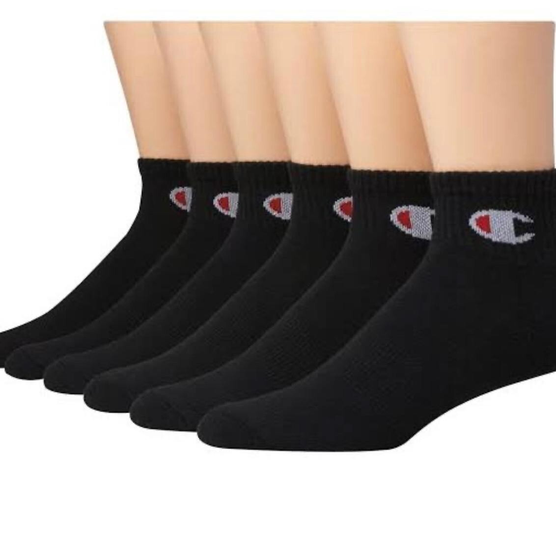 Champion Gift Box of 6 pairs Unisex Crew Socks Men's 6-12 Women's 8-12 Cushioned