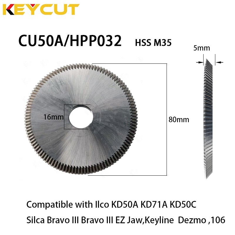 Keyline Dezmo 106 SILCA Bravo II/ III Milling Cutter CU50A 80x5x16 Replacement