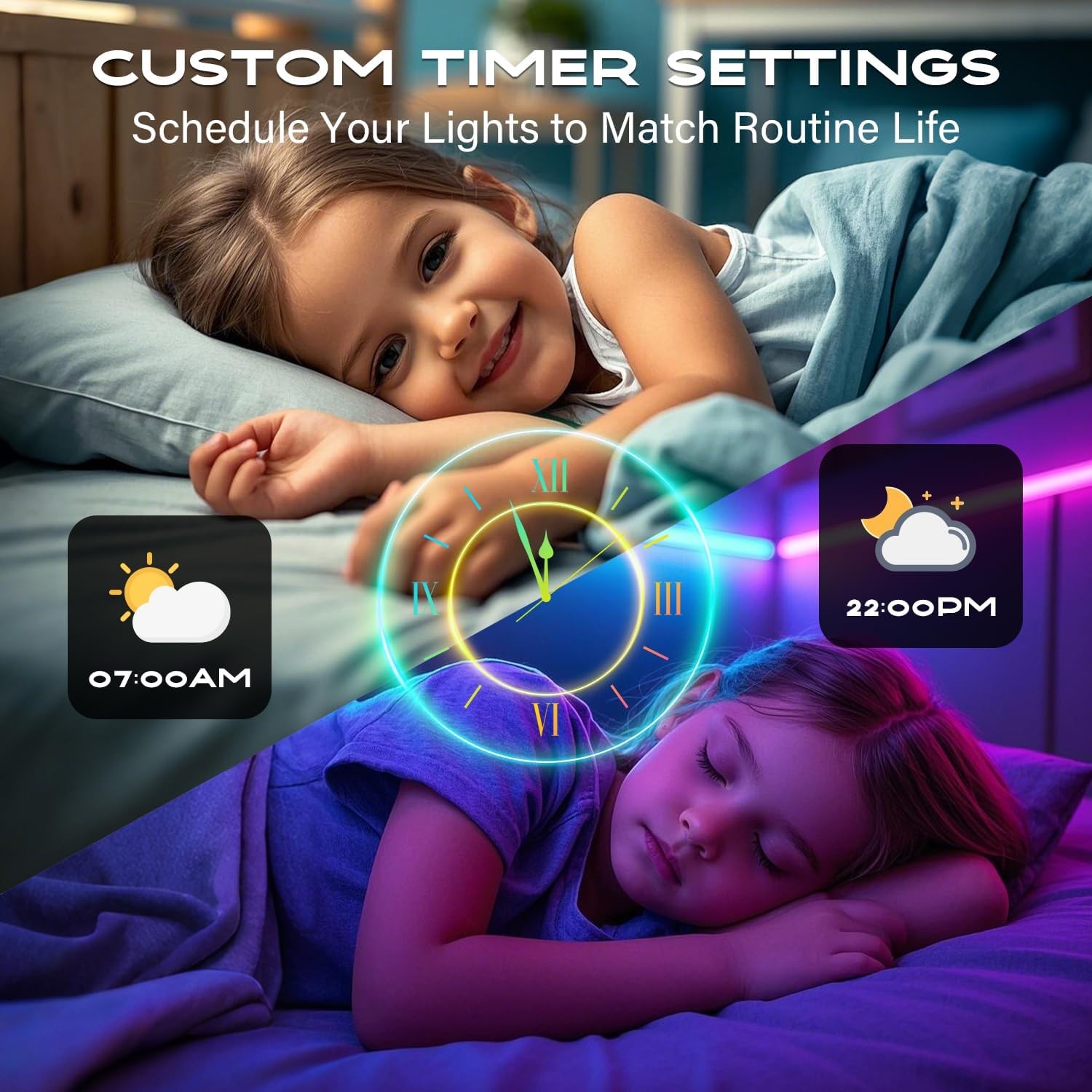 CHARKEE 25ft USB LED Strip Lights RGB Music Sync Remote APP