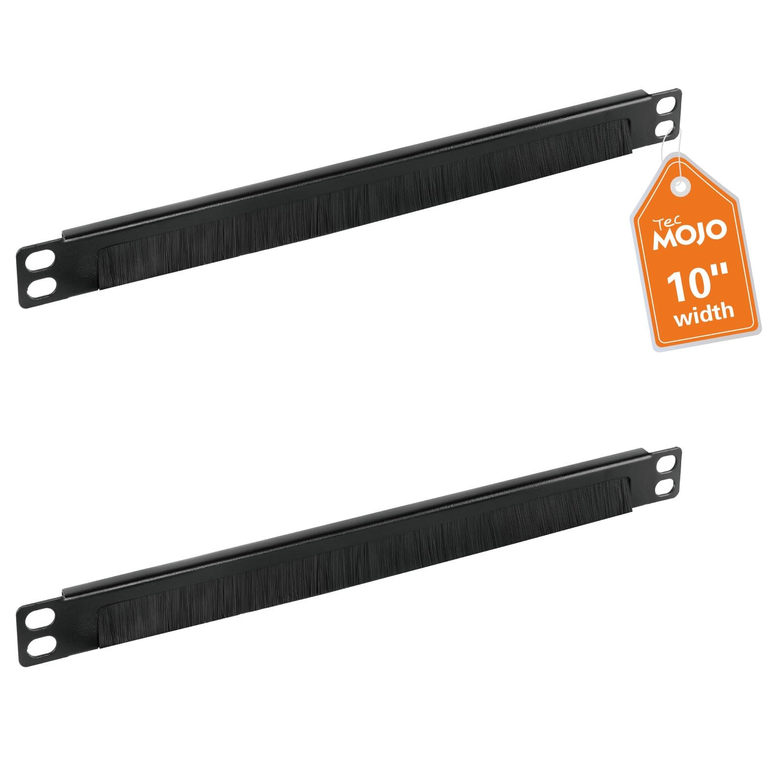 Tecmojo 2 Pack 0.5U Cable Management Brush Panel/2 Pack, Black