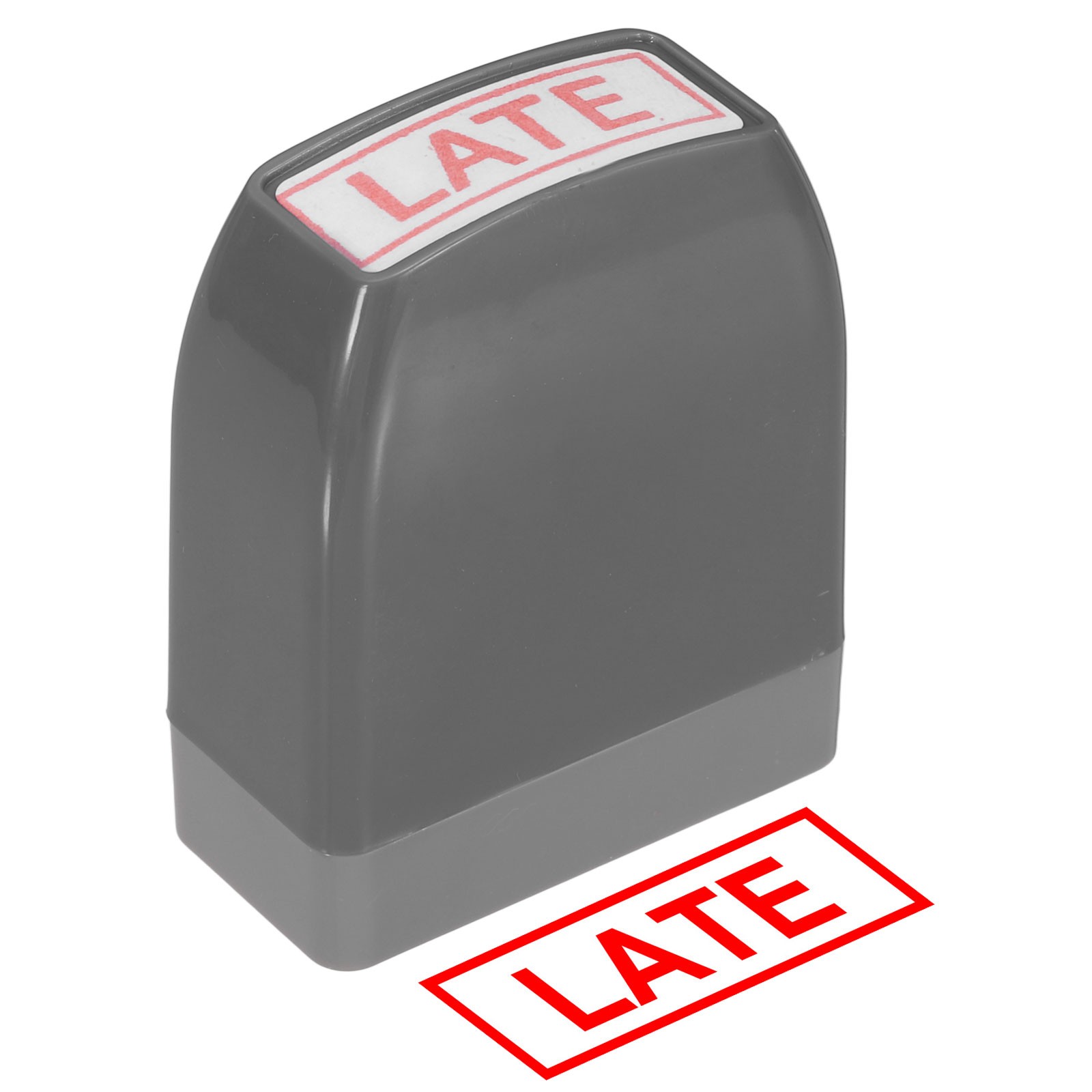LATE Notice Stamp Self Inking, Grey