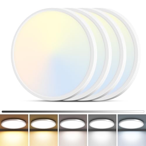 4Pack LED Flush Mount Ceiling Light, 7Inch 15W Dimmable 7"(4pack) White