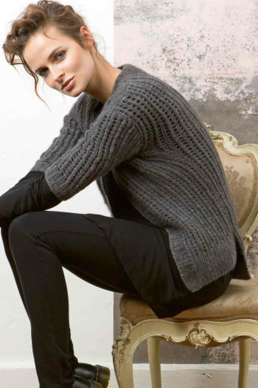 Jacket - Lang Yarns Cashmere Light - Model Package Knitting Package With A