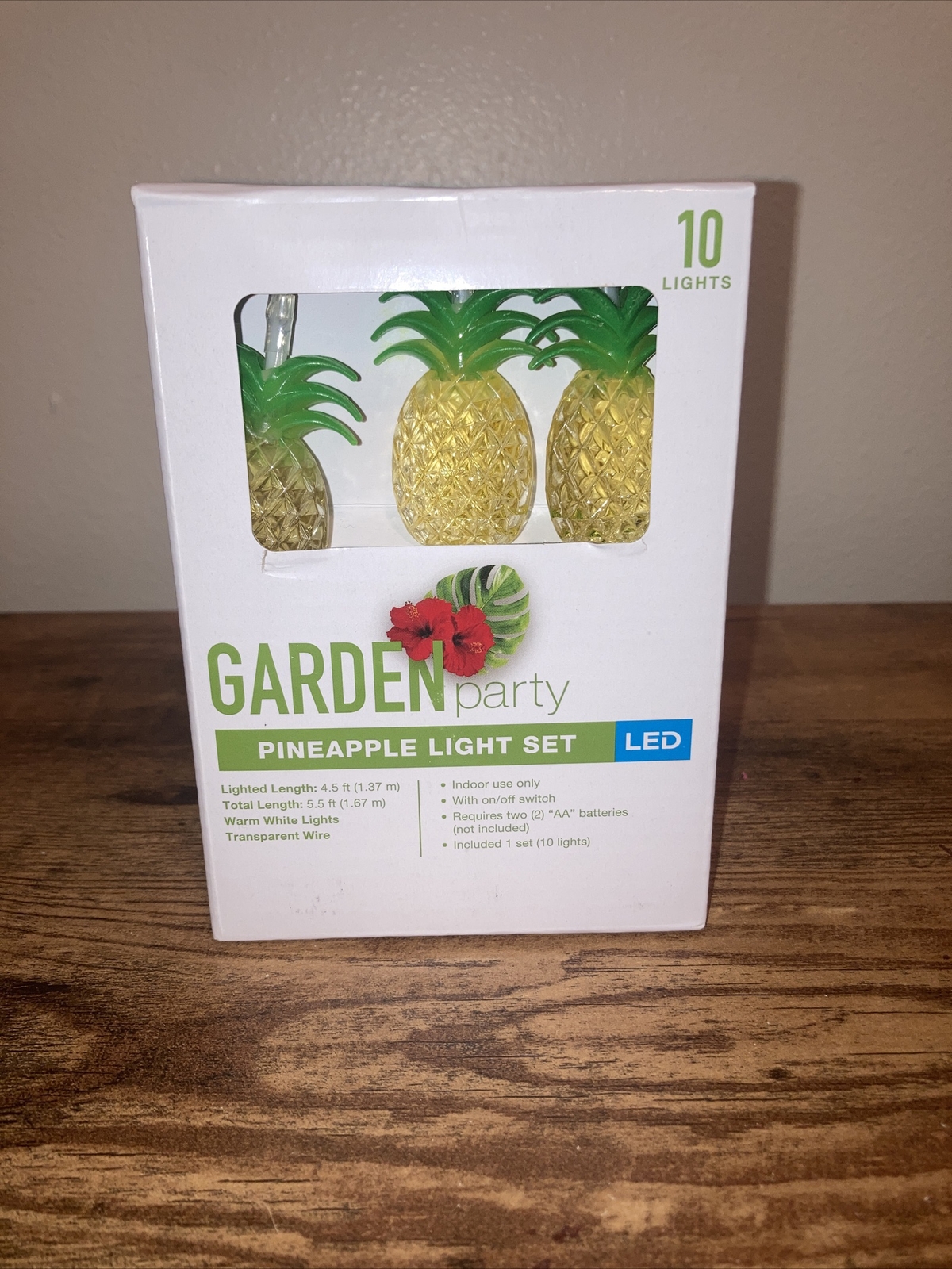 Garden Party String Light Set Pineapple 10 Lights NIB
