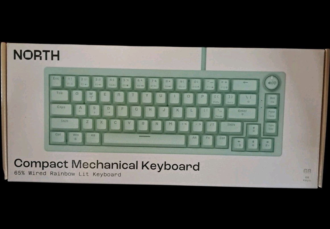 NEW NORTH Compact Mechanical Keyboard 65% Wired Rainbow Lit Keyboard