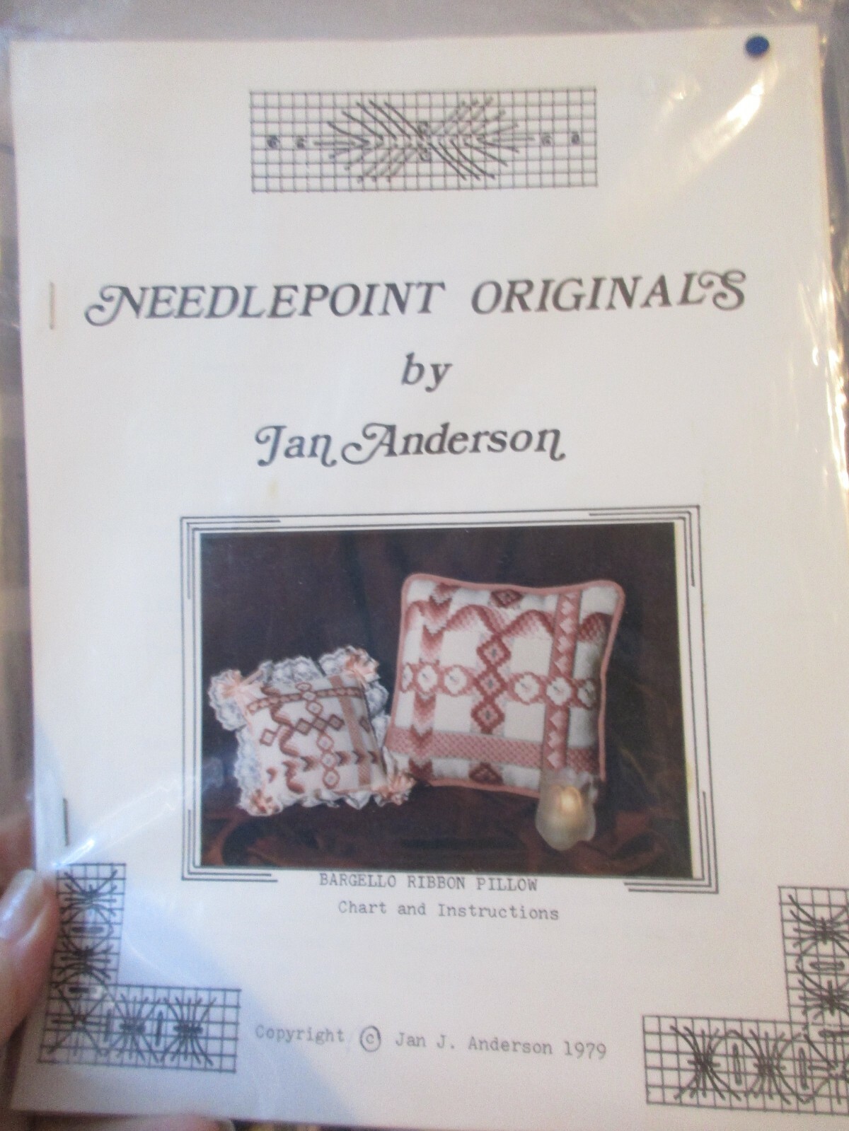 NEEDLEPOINT ORIGINALS Jan Anderson Bargello Ribbon Pillow Chart Instructions