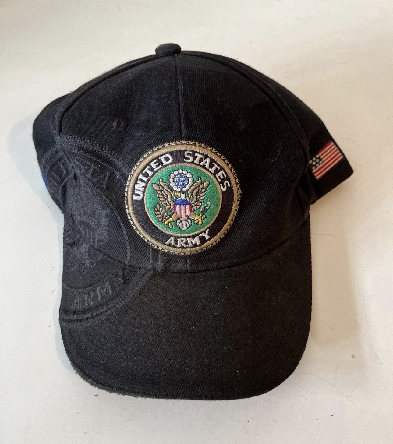 Top Headwear United States Army Black Baseball Cap USA Embroidery Flag Patch