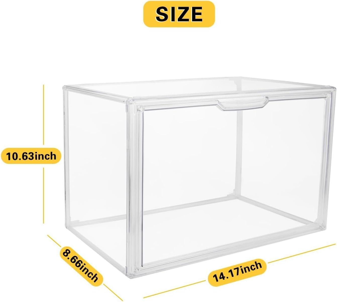 Clear Stackable Acrylic Storage Bins with Magnetic Lid - Dustproof & Elegant
