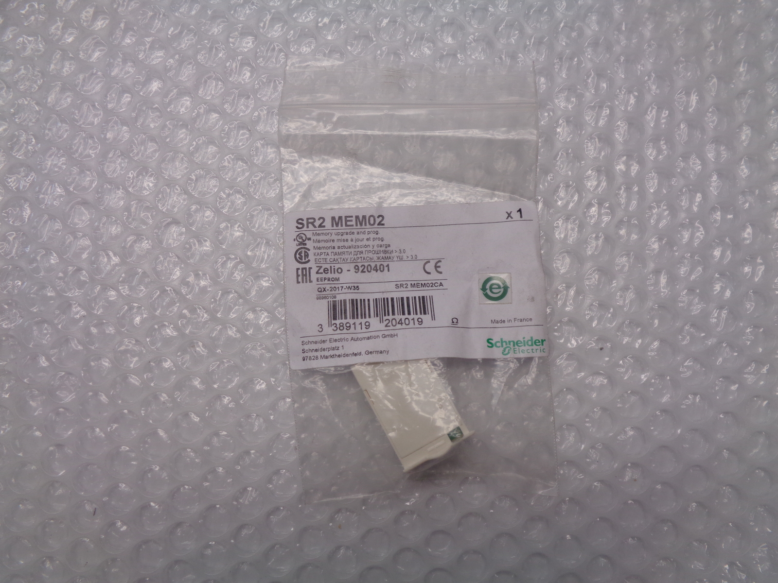 SCHNEIDER ELECTRIC SR2MEMO2 MEMORY CARTRIDGE NSMP