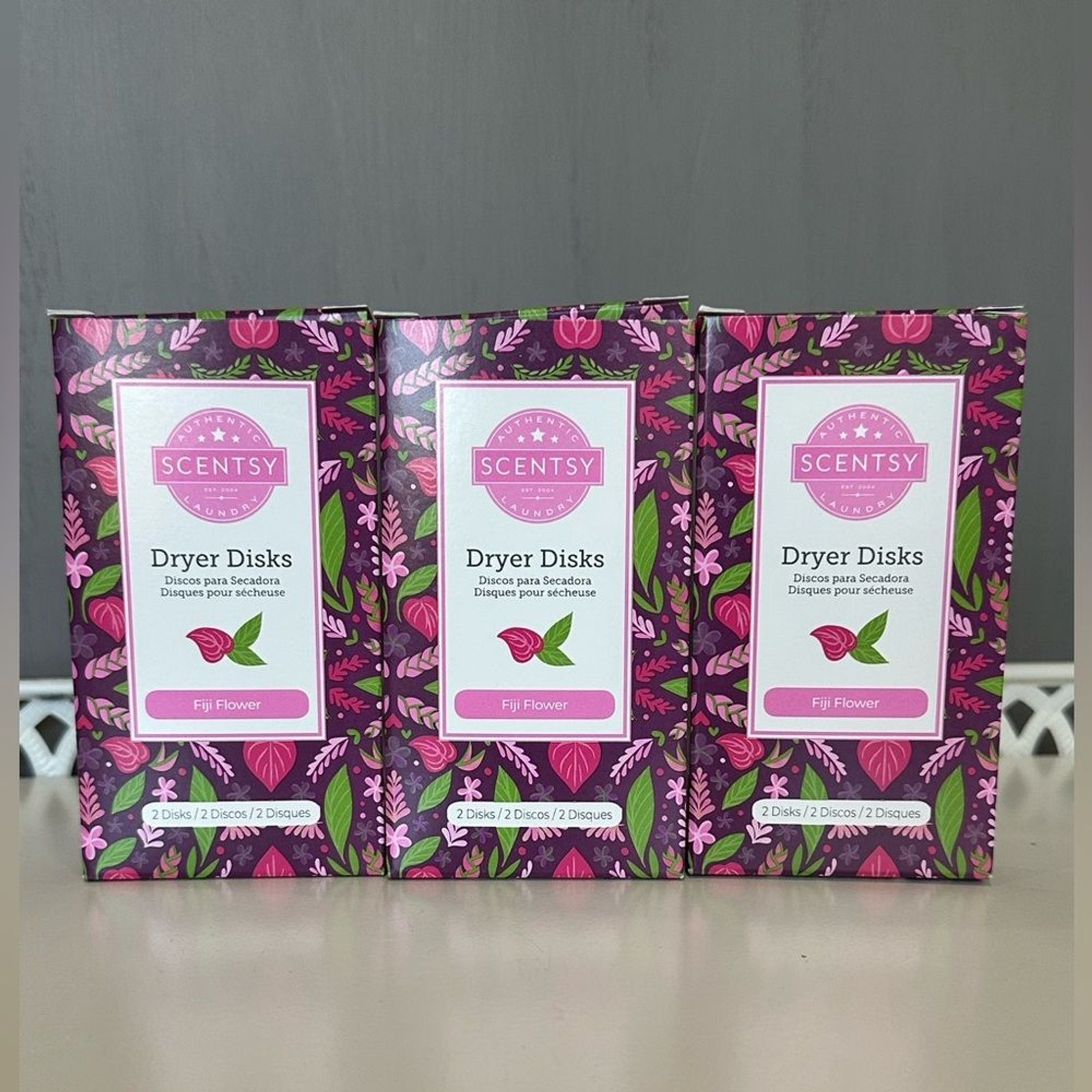 NEW Scentsy Dryer Disks Fiji Flower - 3 Boxes