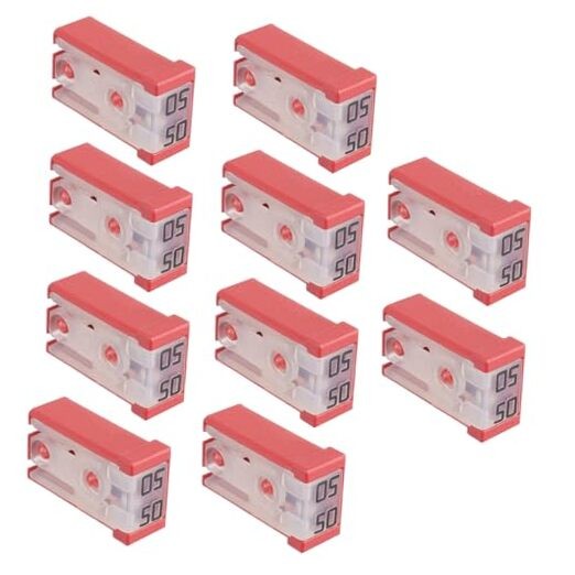 32V Mini Slotted Automotive MCASE Shaped Cartridge Fuse Kit(Pack of 10pcs,) 50A