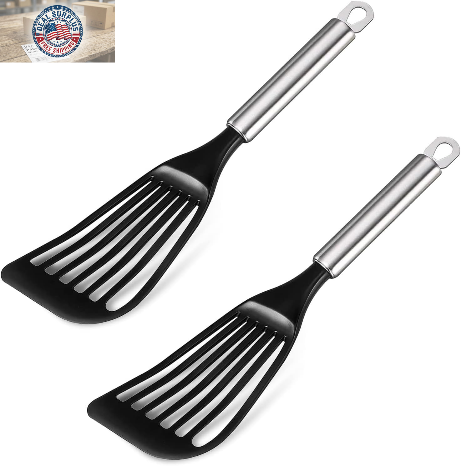 Nonstick Cookware Thin Fish Spatula Turner Flexible Nylon Metal Egg Spatulas Wid
