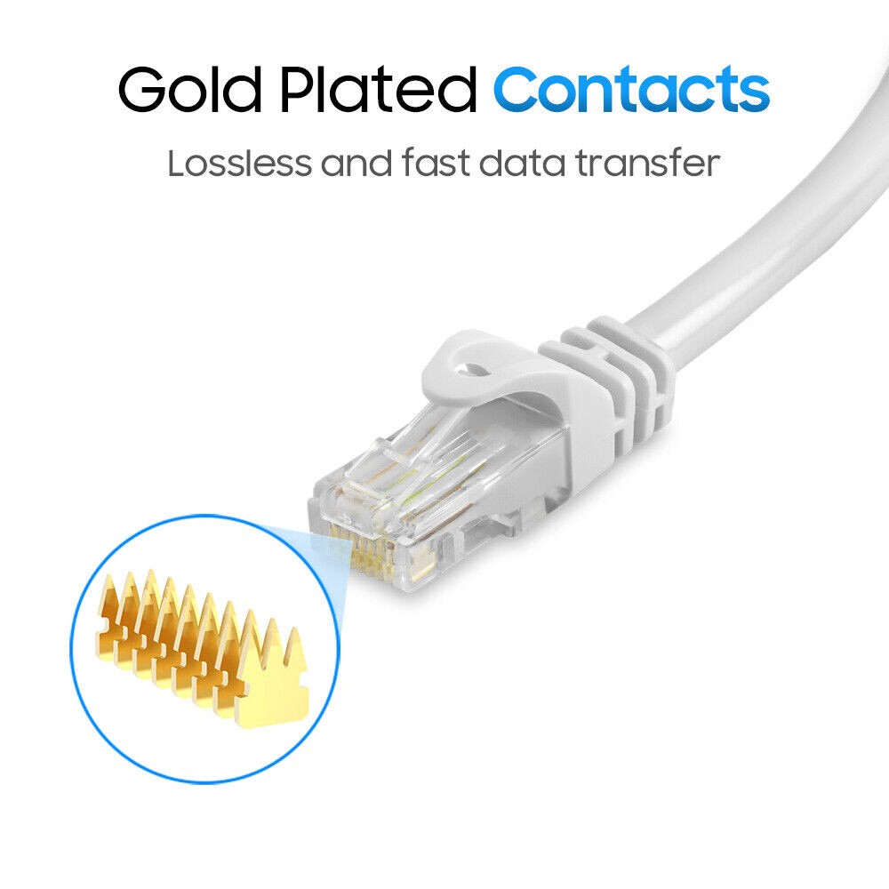 10FT Cat6 Ethernet Cable UTP LAN Network Patch Cord RJ45 Cat 6 Cable - White
