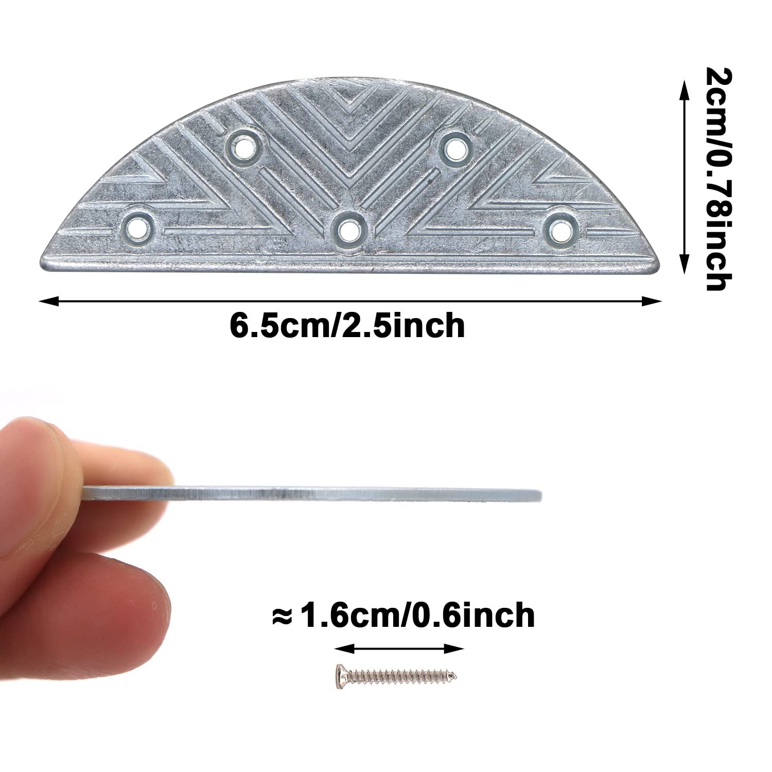Metal Heel Plates 3 Pairs Sole Repair Kit with Screw Nails Medium, Silvery