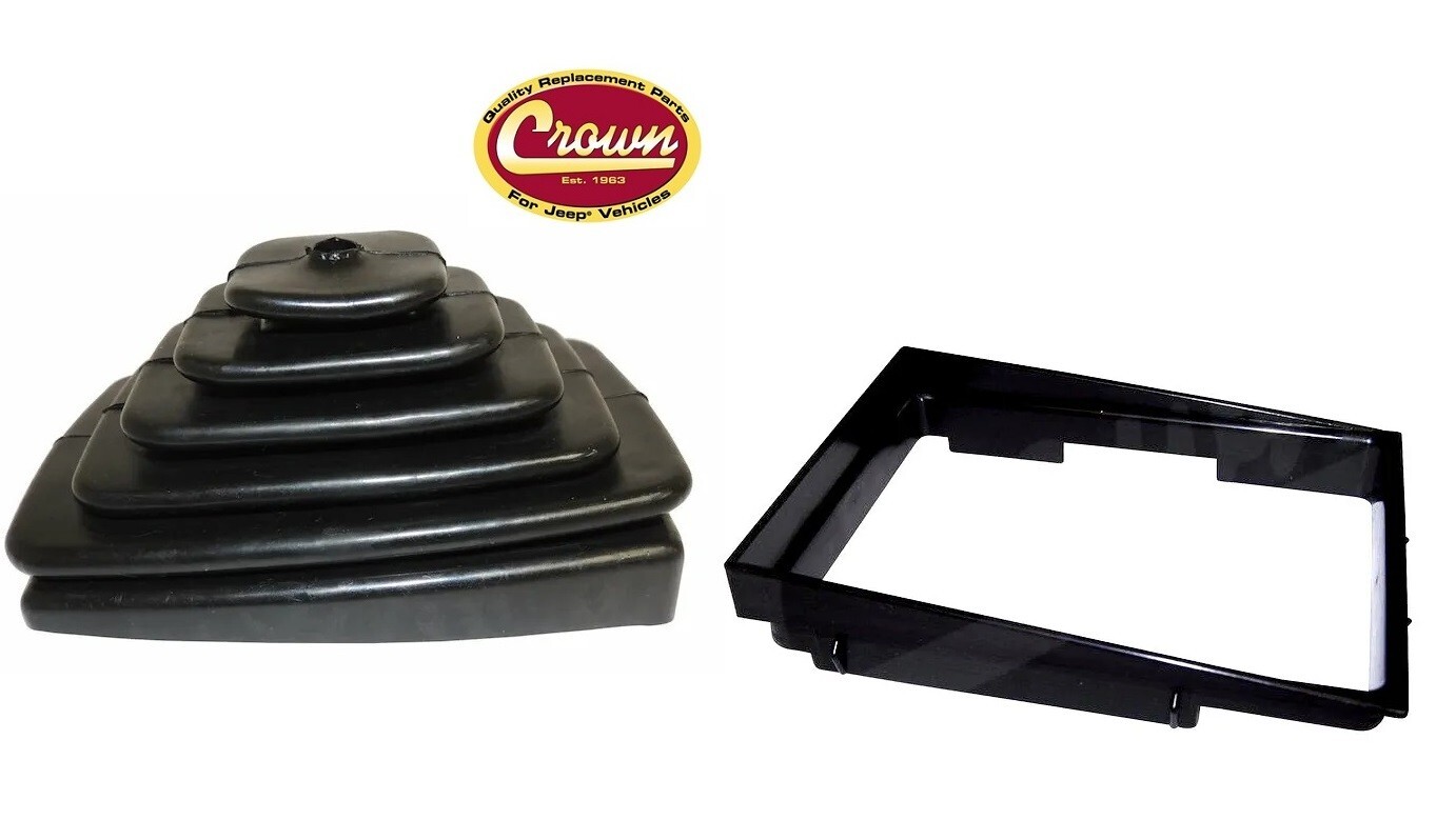 Crown Shifter Shift Boot and Retainer Bezel Ring fits Jeep Wrangler TJ 97-04