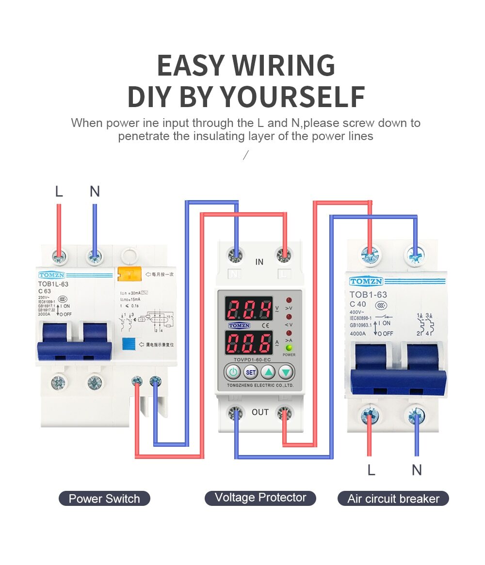 Adjustable Over Voltage & Under Voltage Current Protective Device Relay 40-80A