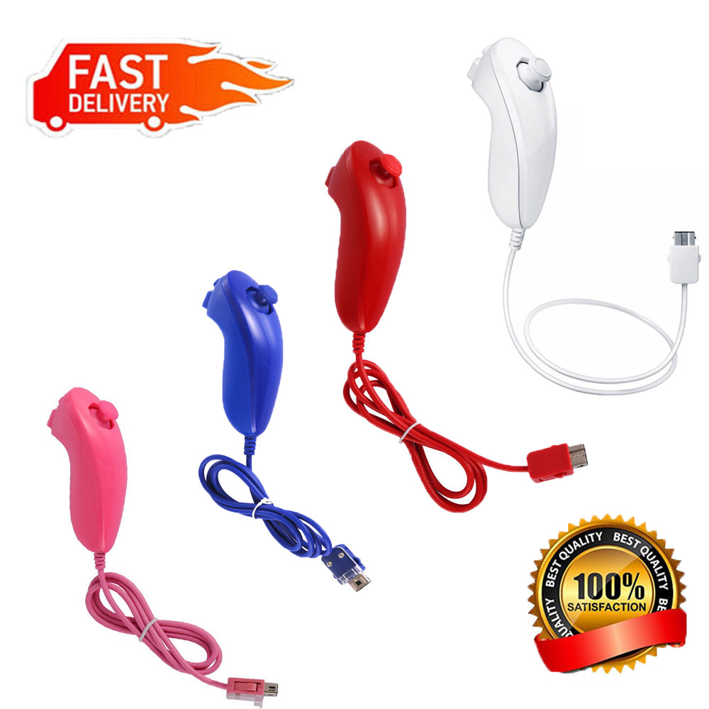 For NIntendo Wii Wii U Remote Console Video Game Nunchuck Controllers Wired