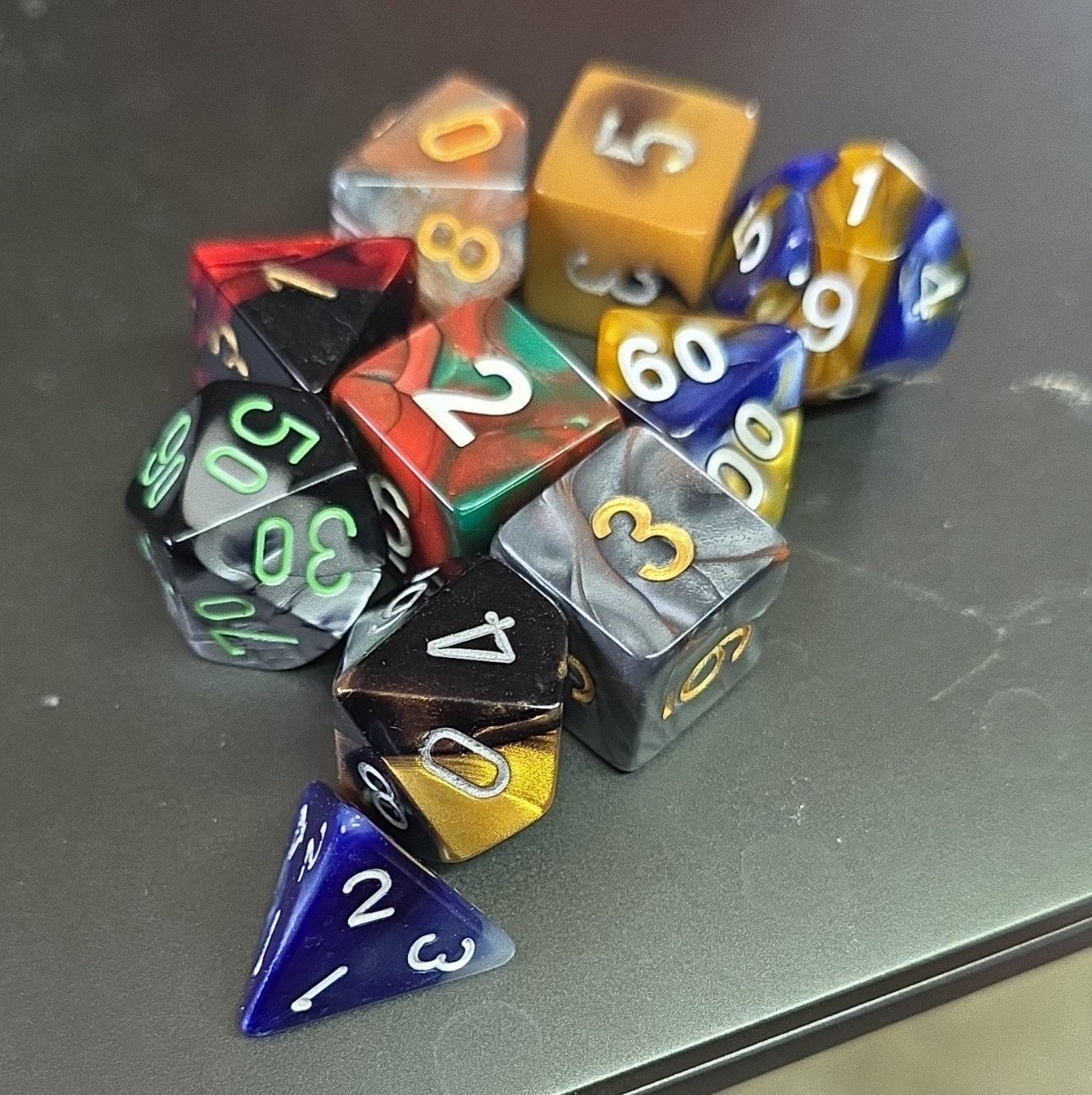 Polyhedral RPG Dice Lot Mixed Colors D4 D6 D8 D10 D12 D20 D&D