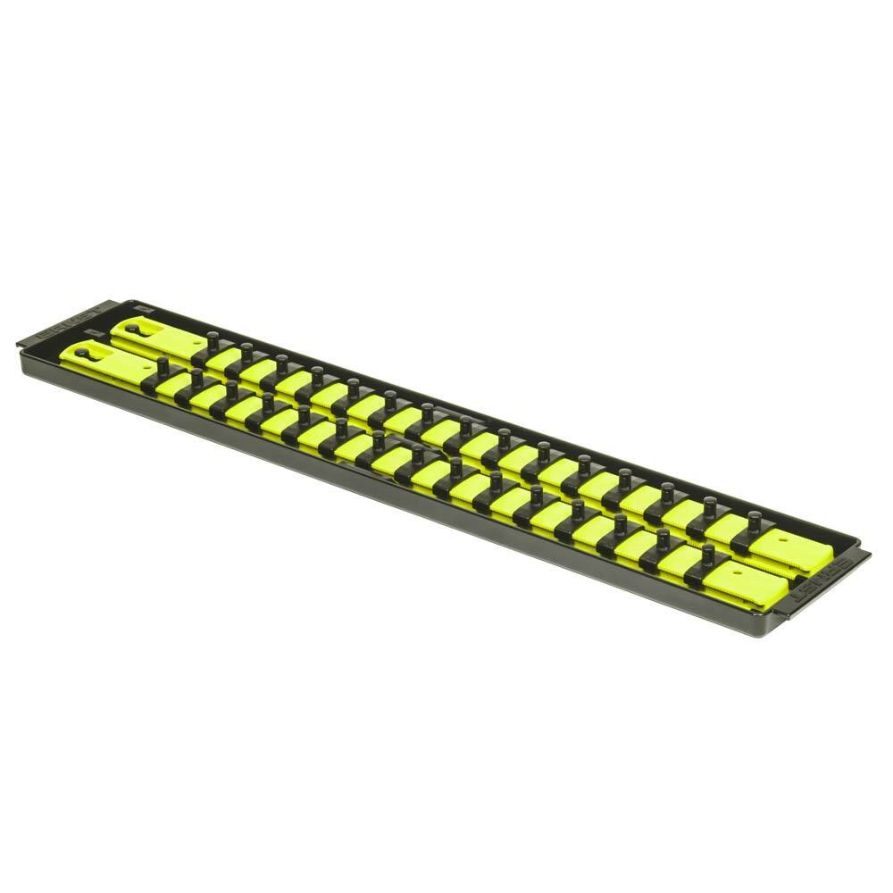 Ernst 8461HV HI-VIZ SOCKET BOSS 1/4" 2-Rail Universal Socket Tray w/ Twist-Lock