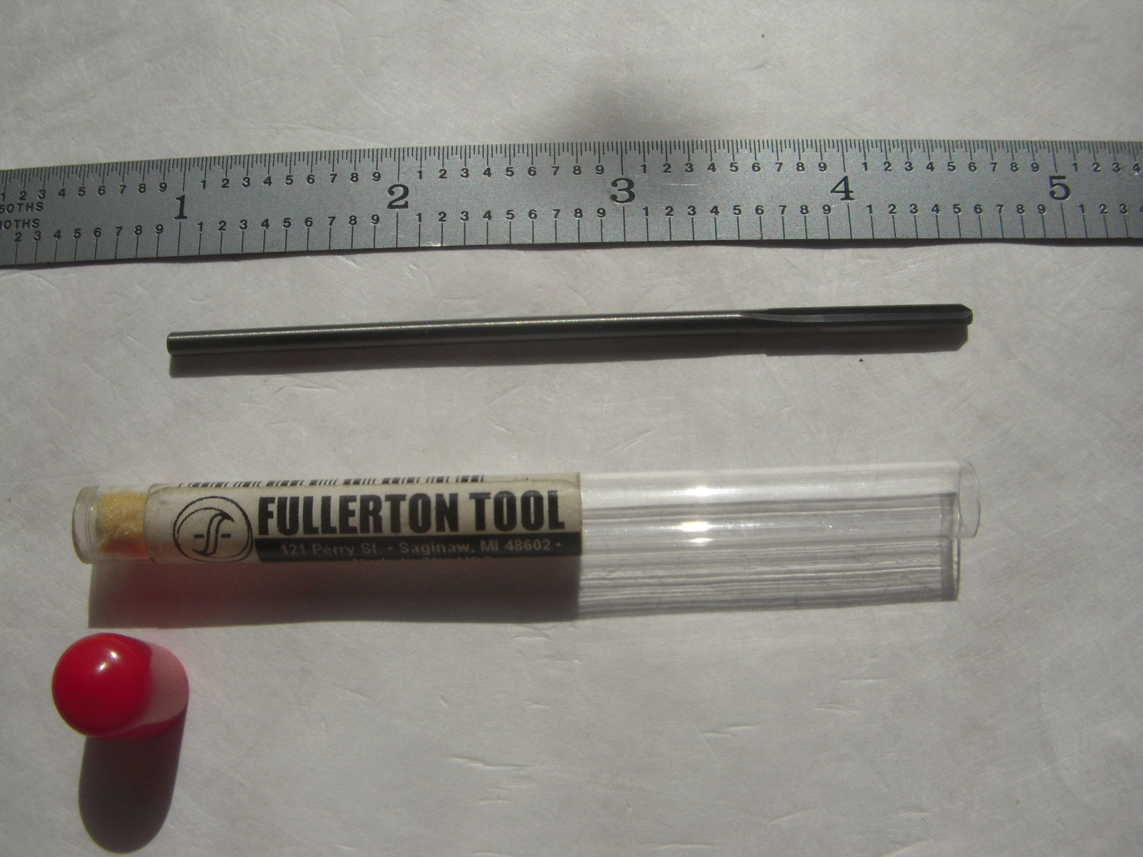 NEW FULLERTON USA 7/64" SH. X .1245" CUT DIA. X 3 1/2" OAL SOLID CARBIDE REAMER