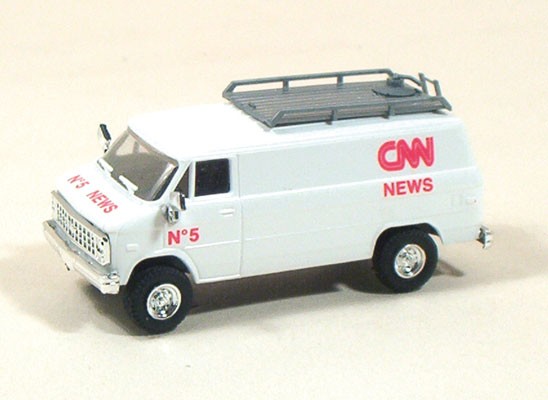 Trident HO 1/87 CNN TV/Radio Station Remote Broadcast Truck Roof SatelliteDish