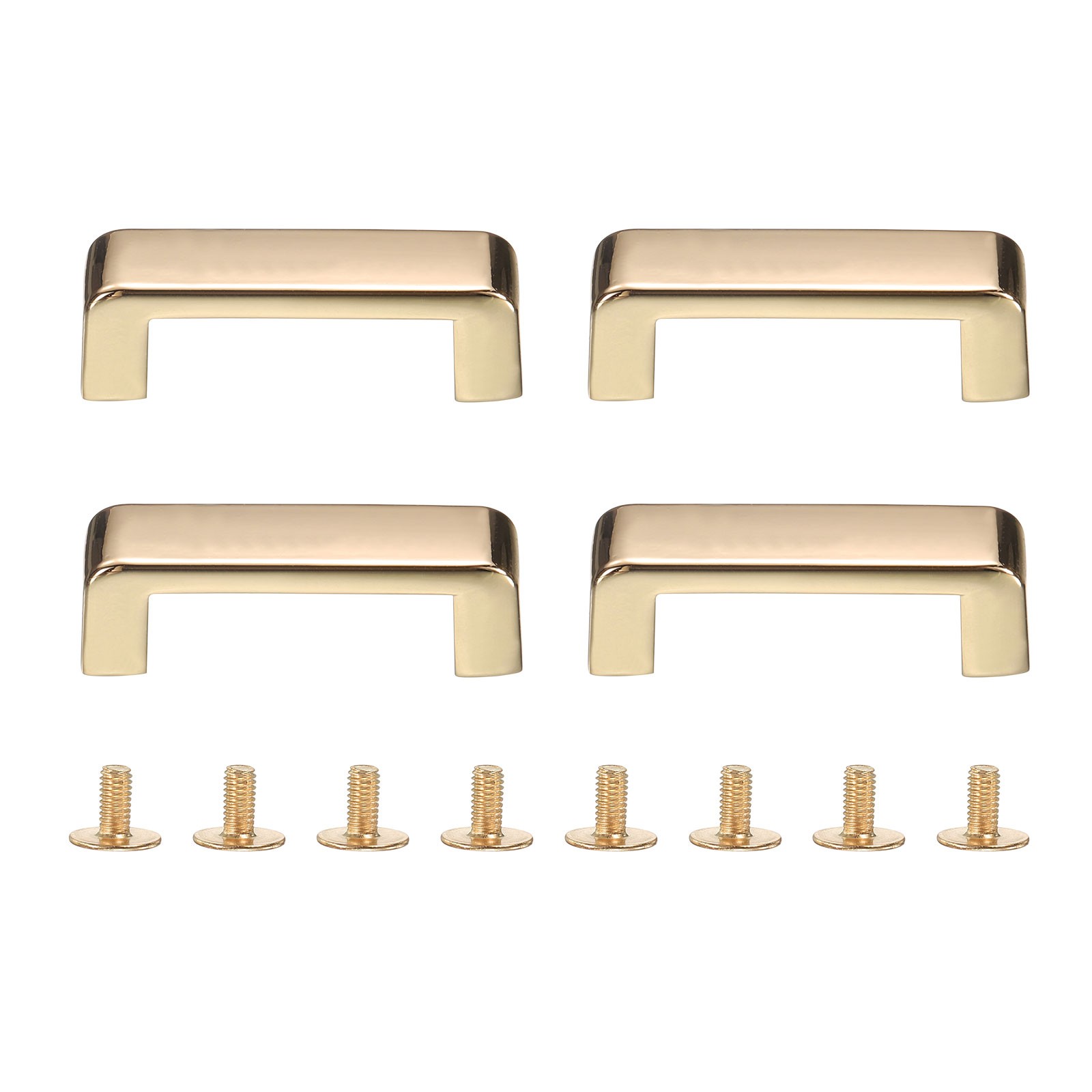 4Pcs Alloy Right Angle Arch Bridge D-Ring Buckles"(Light Gold,1.1"x0.2")