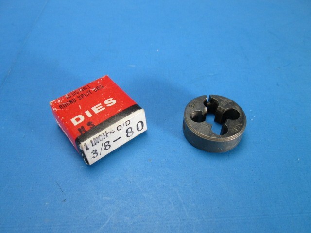 Vintage 3/8-80 UNS x 1" OD Round Adjustable Split Die HSS **Made in Japan** NOS
