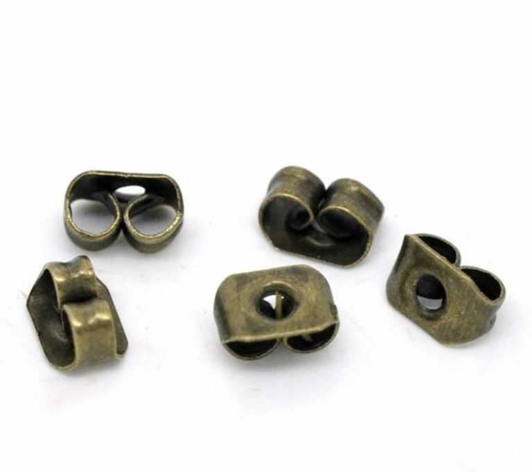 500 pcs Antique Bronze Butterfly Ear Backs Nuts – 4mm x 6mm – Earring Stoppers!