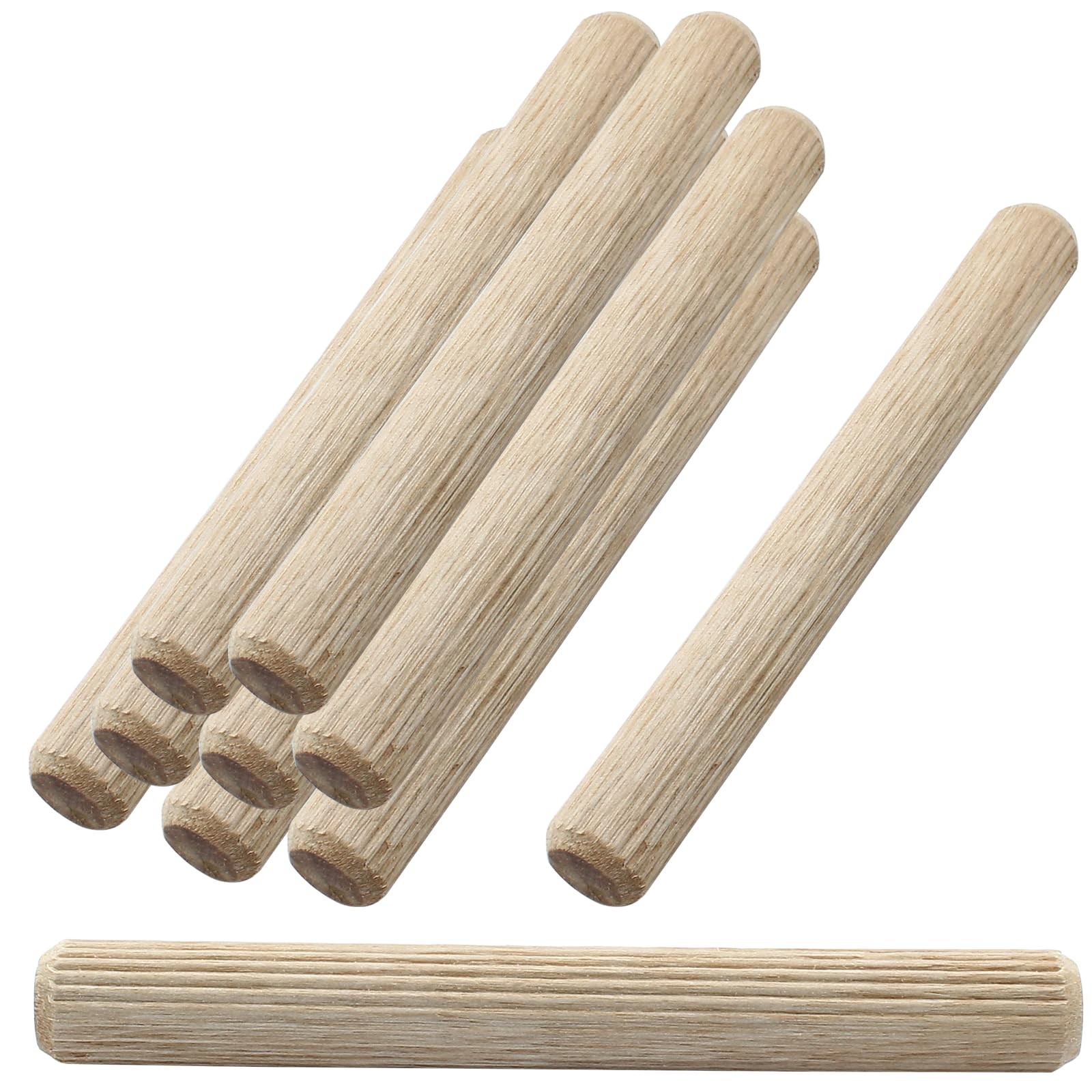 HARSKIYER 60pcs Hardwood Wood Dowel Pins, 1/2" x 4"(12x100mm), Natural