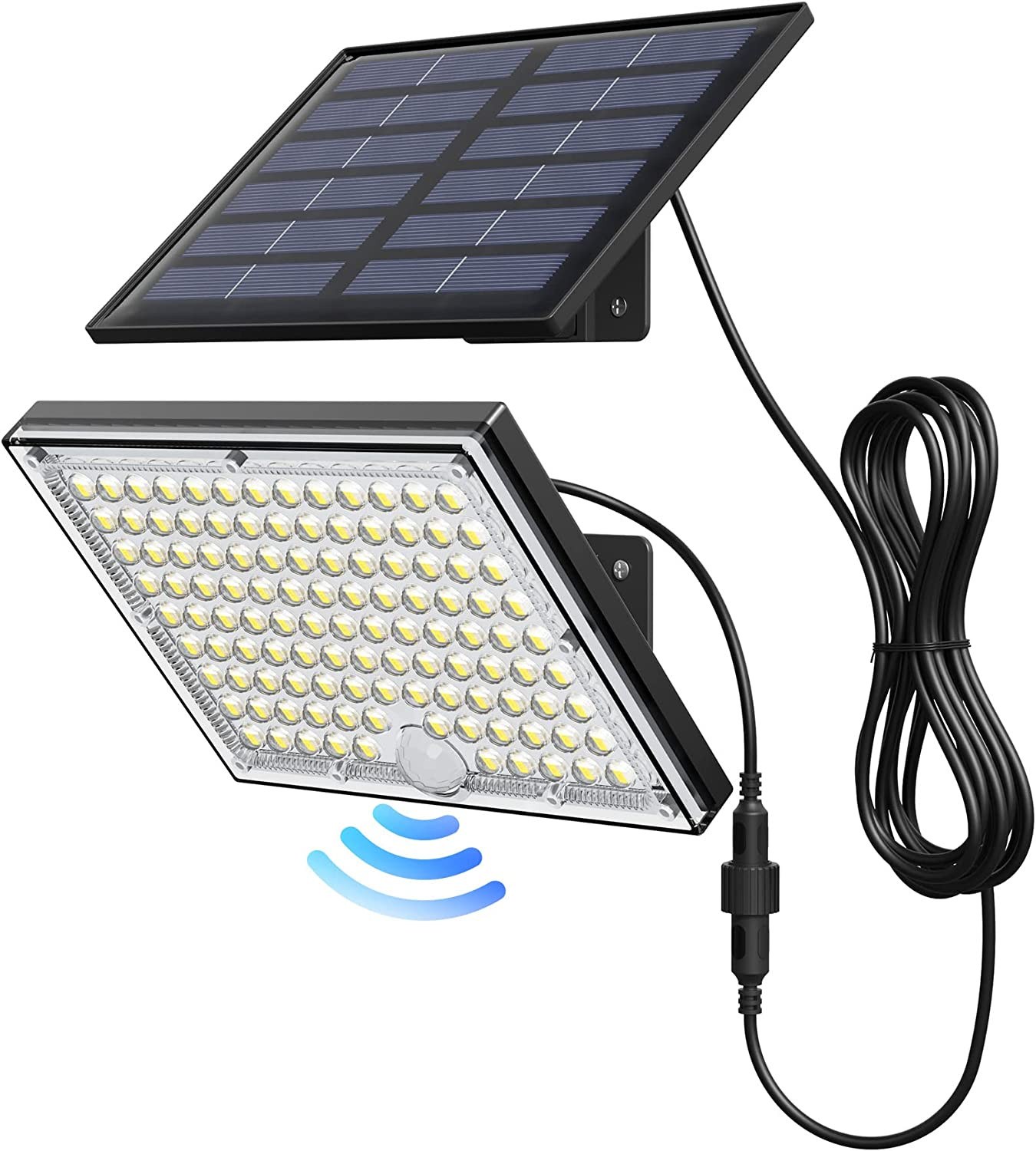 Solar Lights Outdoor with Motion Sensor, 113LED Cool White Solar Flood Lights, W
