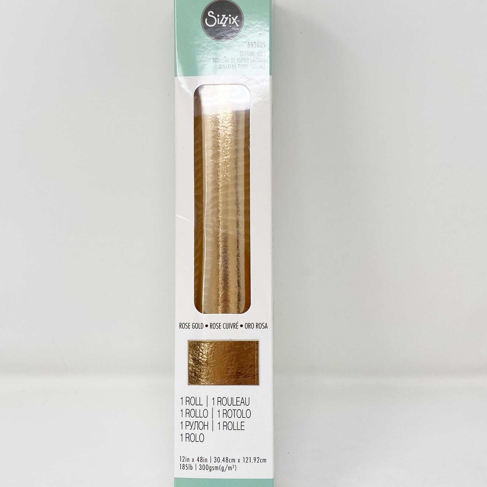 Sizzix Surfacez Rose Gold Metallic Texture Roll 12x48 Crafting 663805 NEW