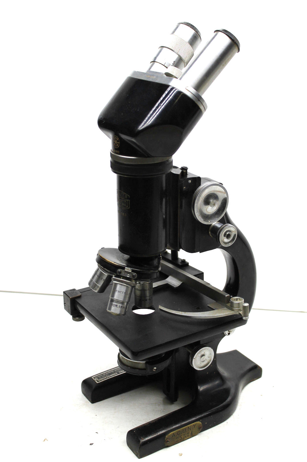 Wow! Antique Spencer Buffalo NY Bausch & Lomb Microscope A.C.U.N.Y. NYC 251563