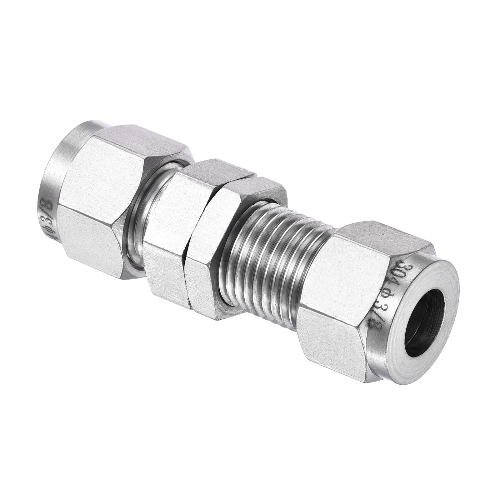 Compression Tubes Fitting (Silver, 3/8-Inch Tubes OD x 3/8-Inch Tubes OD)