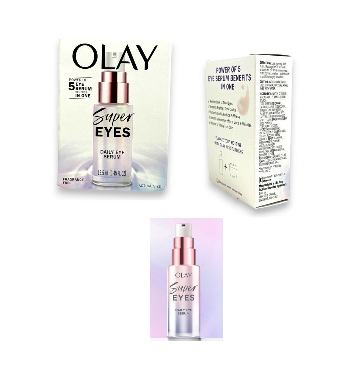 OLAY  Super Eyes Daily Eye Serum  -  Fragrance Free 13.5mL  ~~  ships free