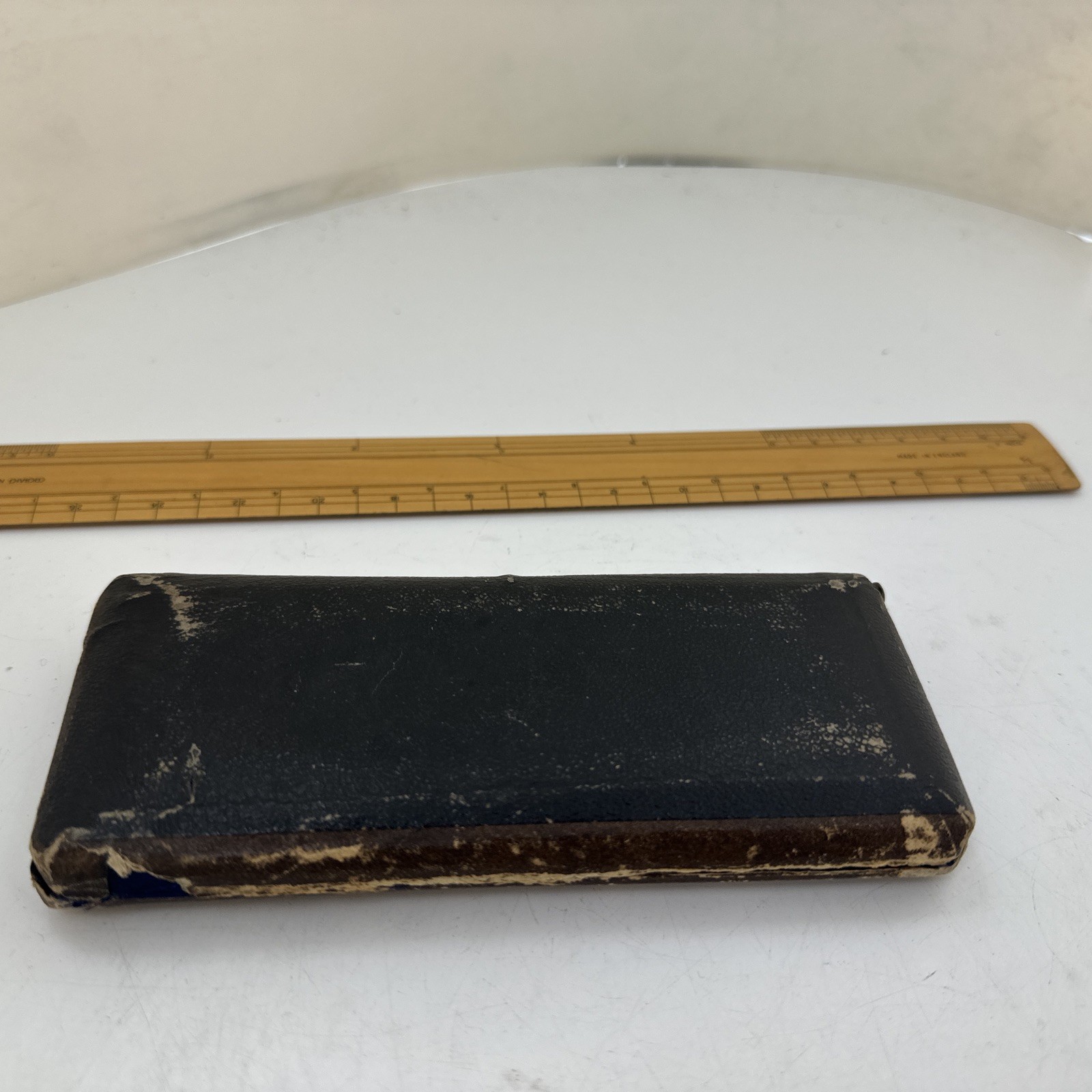 Vintage Technical Drawing Drafting Set Case Compasses & Boxwood Ruler Lot