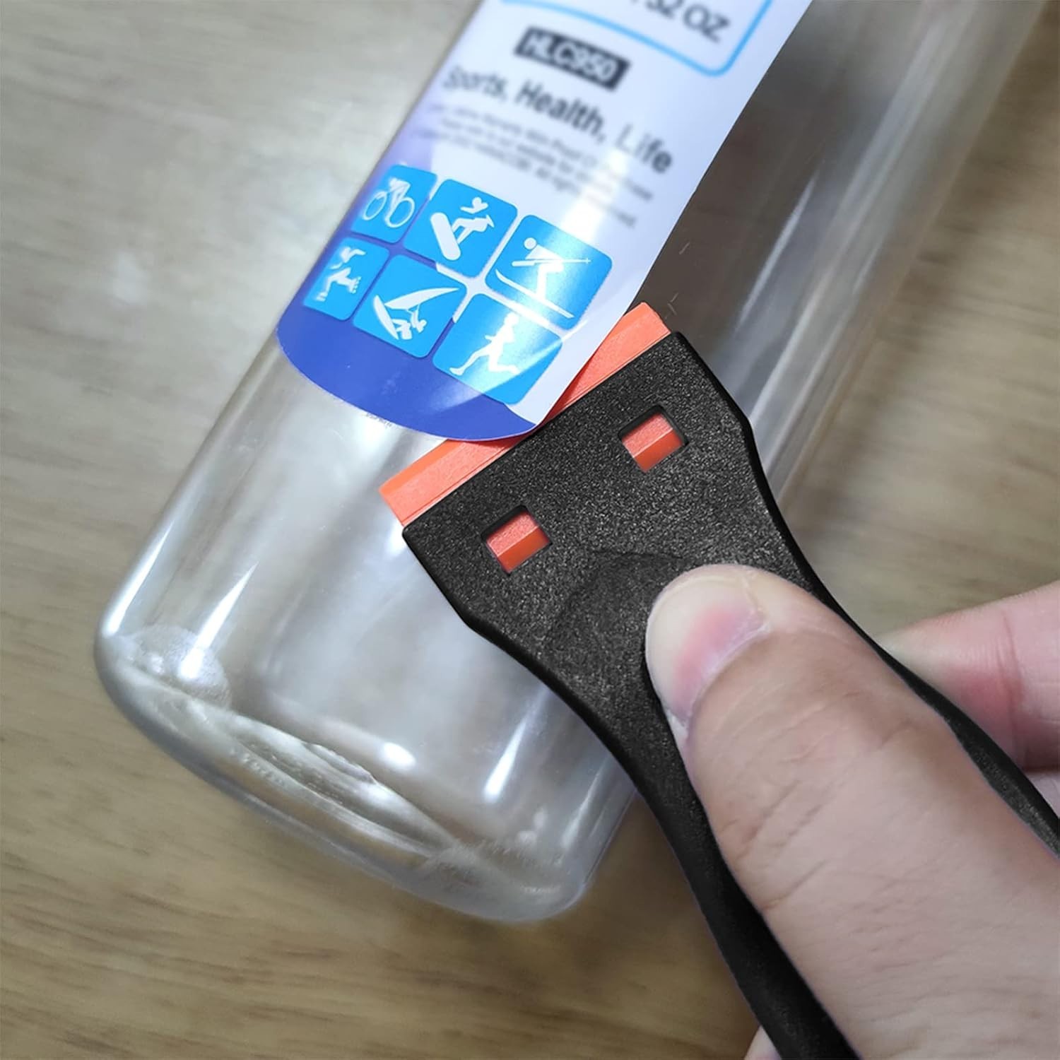 Ergonomic 1.5" Plastic Razor Scraper Tool with 10 Blades for Adhesive Removal