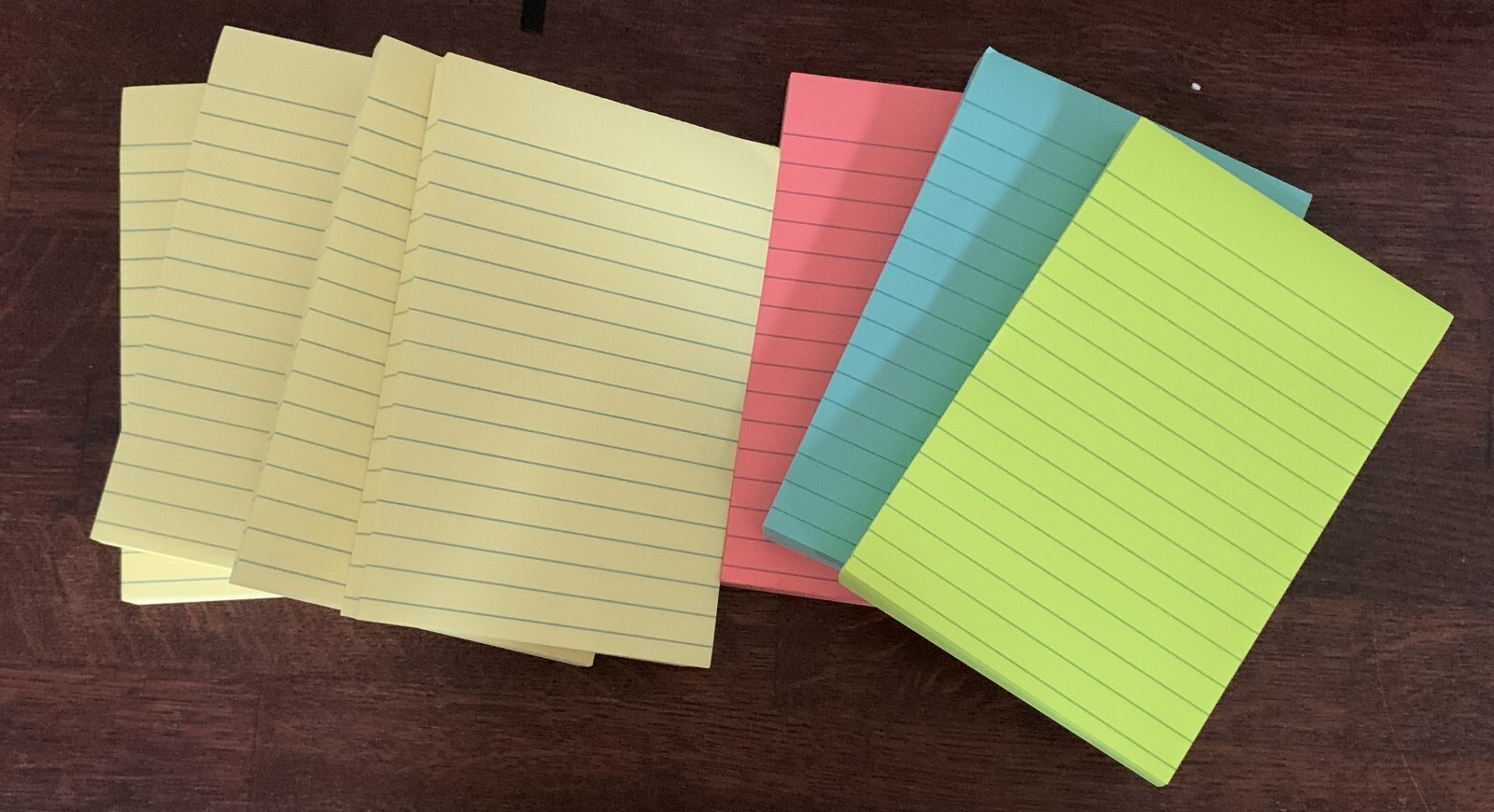Post-it Ruled Sticky Notes Assorted Pastel Color 4" x 6" 7 Pads 700 Sheets Total