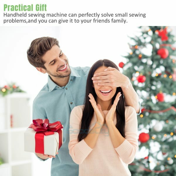 Mini Portable Electric Tailor Stitch Hand-held Sewing Machine +126Pcs Sewing Kit