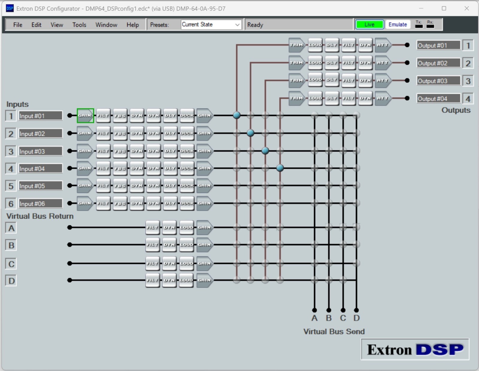 Extron DMP 64 with Power Supply and Connectors Tested