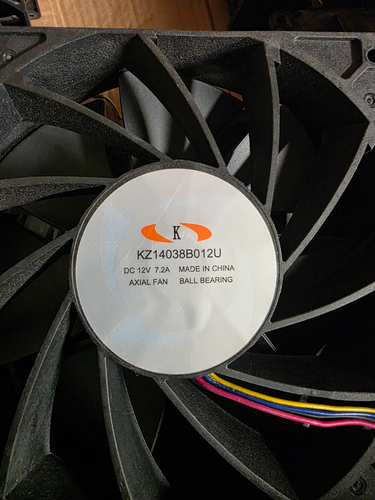 MICROBT WHATSMINER 4PIN square KZ14038B012U 7.2A 140mm Fan M30s, M20s