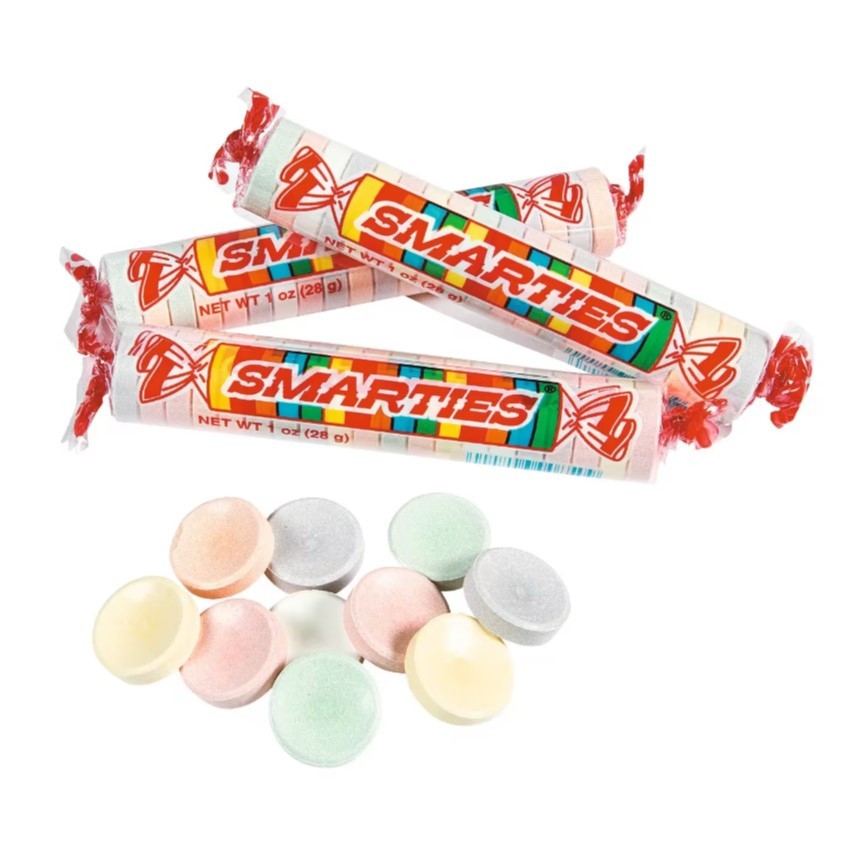 Giant Smarties Fruit-Flavored Candy Rolls 36 Pack – 2 lb 4 oz Bulk Hard Candy